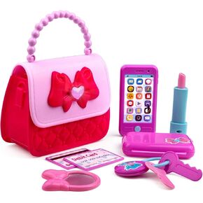 Playkidz Princess My First Purse Set - 8 Pieces Kids Play Purse and Accessories, Pretend Play Toy Set with Cool Girl Accessories, Includes Phone and Bag with Lights and Sound
