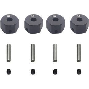 Share Goo Aluminum Alloy 12mm Wheel Drive Hex Hub Adapter with Pins Compatible with Axial SCX10 90046 Tamiya CC01 1/10 RC Crawler Car (8mm Thickness)