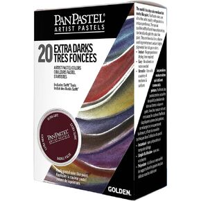 PanPastel Artist Pastels by GOLDEN, Extra Dark Shades Set, 20 Color, Professional Artist Pastels, Unique Pan Format (cake-like)