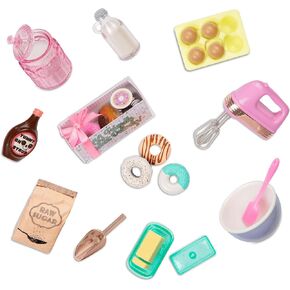 Glitter Girls – Donut Baking Set – Play Food, Mixer, & Kitchen Accessories – 14-inch Doll Cooking Set for Kids Ages 3 and Up – Children’s Toys