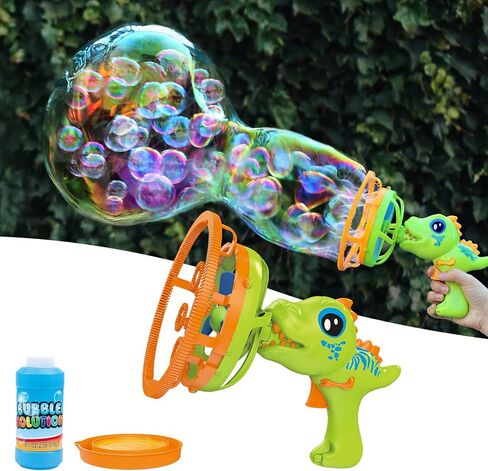 Bubble Gun Bubble Machine Dinosaur Bubble Blower Toy for Kids and Toddlers Bubble in Bubble Gun Party Favors Birthday Christmas Easter Gift for 3 4 5 6 7 8 9 Years Old Boys and Girls (Green+Yellow) in Saudi Arabia