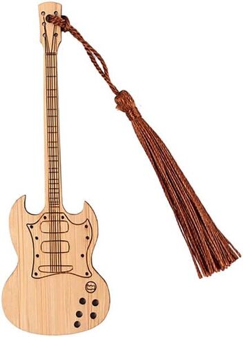 Alnicov Guitar Shape Bamboo Bookmark With Tassels For DIY Projects and Gifts Tags in Kuwait