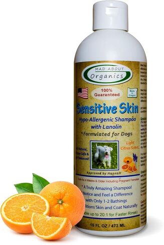 Dog Shampoo for Sensitive Skin - Lanolin-Enriched Formula - pH Balanced to Support Natural Oils - Light Citrus Scent - Suitable for All Dogs - Moisturizes and Softens Coats - 16 oz in Saudi Arabia
