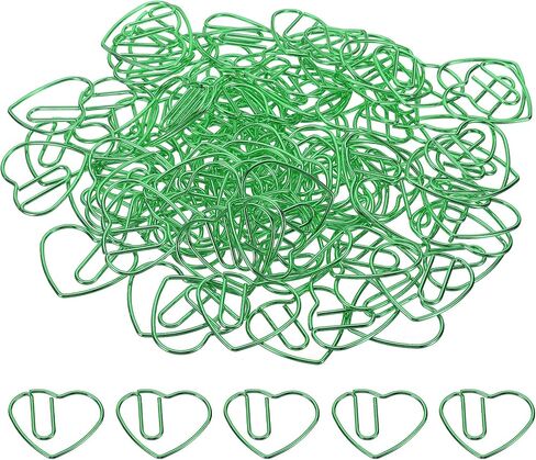 MECCANIXITY Paper Clip Heart-Shaped Cute Decorative Fun Clips Bookmarks 1.1 Inch Black for Organize Office Home, Pack of 100 in Kuwait