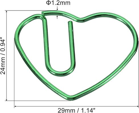MECCANIXITY Paper Clip Heart-Shaped Cute Decorative Fun Clips Bookmarks 1.1 Inch Black for Organize Office Home, Pack of 100 in Kuwait