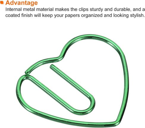 MECCANIXITY Paper Clip Heart-Shaped Cute Decorative Fun Clips Bookmarks 1.1 Inch Black for Organize Office Home, Pack of 100 in Kuwait