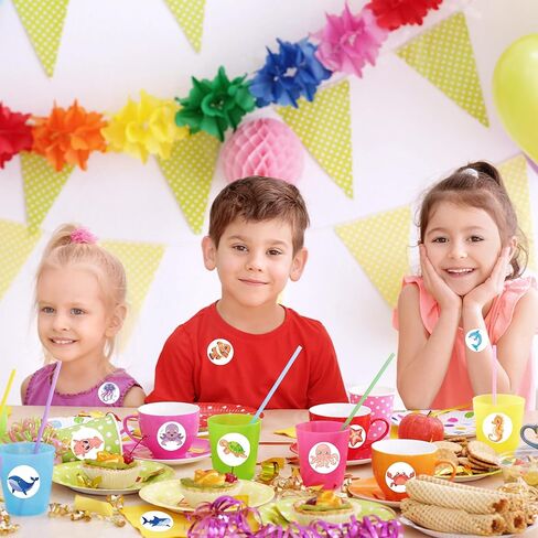 Dinosaur Sticker Roll for Kids Party - 1000 Pcs Cute Animal Round Stickers Rolls, Cartoon Designs Stickers for Teacher Reward Motivational School Classroom Party Supplies Adhesive Label Envelope Seal in Kuwait