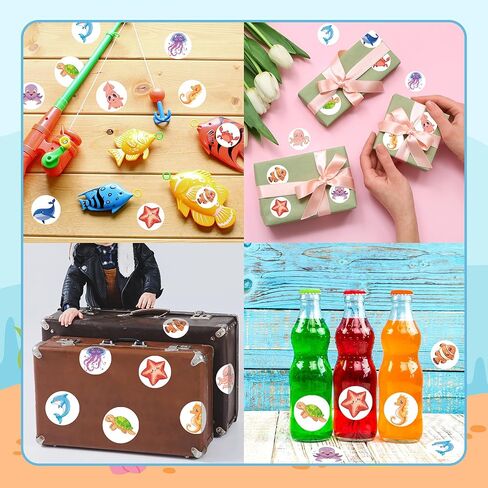 Dinosaur Sticker Roll for Kids Party - 1000 Pcs Cute Animal Round Stickers Rolls, Cartoon Designs Stickers for Teacher Reward Motivational School Classroom Party Supplies Adhesive Label Envelope Seal in Kuwait