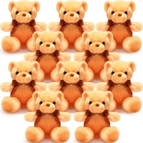 Skylety 10 Pieces Bears Bulk Stuffed Animals Soft Plush Toy Gift Bears with Ribbon Bow for Boys Girls Birthday Wedding Baby Shower Party Favor(Bright Colors) in Kuwait