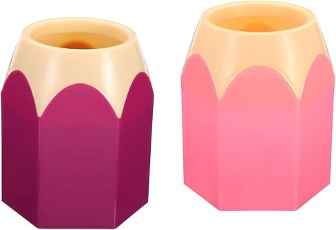 PATIKIL Pencil Holder, 2 Pack Pen Holder for Desk Cute Plastic Pencil Holder for Desk Pencil Holders Cup Organizer Pencil Shape, Blue Green in Kuwait