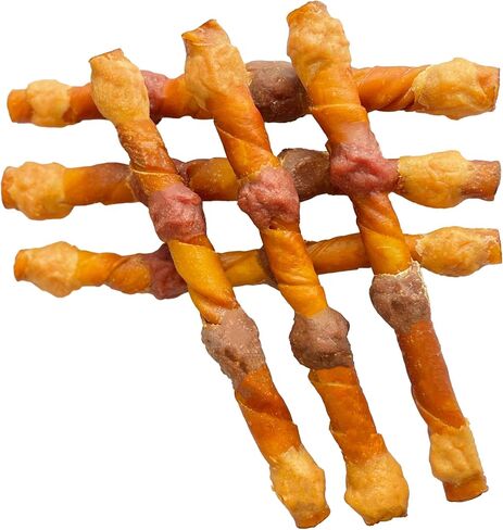Hubert Pet Gourmet 5-in-1 Large Pork Hide Kabobs – Quad Flavor Chews in a 10-Piece Bag, 10" Chews for All Dog Sizes, 1.8 lb Pack in Saudi Arabia