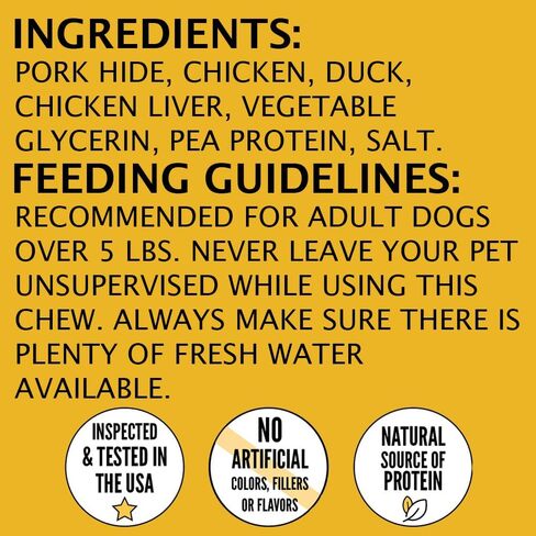 Hubert Pet Gourmet 5-in-1 Large Pork Hide Kabobs – Quad Flavor Chews in a 10-Piece Bag, 10" Chews for All Dog Sizes, 1.8 lb Pack in Saudi Arabia