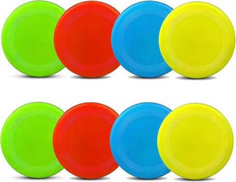 ألعاب Sand Beach ، Jumbo 8 "ألعاب Flying Disc للبالغين ، لعبة قرص ساحة رياضية لإكسسوارات الشاطئ في الهواء الطلق ، الفناء الخلفي ، العشب ، الحديقة ، Flying Ring Gift Girls ، Stocking Stocker (8 Pack) in Kuwait
