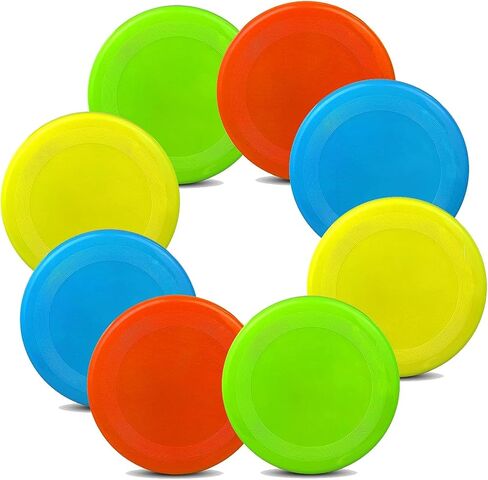 ألعاب Sand Beach ، Jumbo 8 "ألعاب Flying Disc للبالغين ، لعبة قرص ساحة رياضية لإكسسوارات الشاطئ في الهواء الطلق ، الفناء الخلفي ، العشب ، الحديقة ، Flying Ring Gift Girls ، Stocking Stocker (8 Pack) in Kuwait