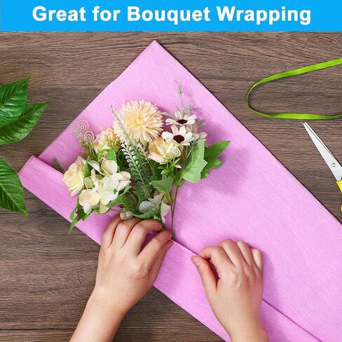 PATIKIL 3.3ft Crepe Paper Roll, 10 Roll 20" Width Soft Paper Streamer Sheet for Craft Flower Making Wrapping Party Birthday Wedding Decoration Ornament, Blue in Saudi Arabia