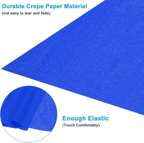 PATIKIL 3.3ft Crepe Paper Roll, 10 Roll 20" Width Soft Paper Streamer Sheet for Craft Flower Making Wrapping Party Birthday Wedding Decoration Ornament, Blue in Saudi Arabia