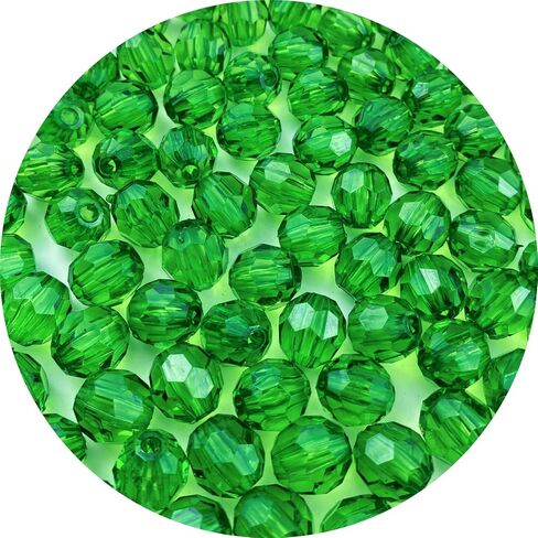 300pcs 8mm Acrylic Round Crystal Beads for Crafts Spacer Beads for Jewelry Making Round Faceted Beads for Necklaces Bracelets Earrings Making Jewelry Decoration(White) in Saudi Arabia