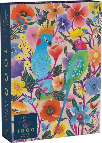 Elena Essex Puzzles for Adults 1000 Pieces - Lovebirds | Jigsaw Puzzles | 1000 Piece Puzzle for Adults | Colorful Art Butterflies and Birds Puzzle | 20x28inches in Kuwait