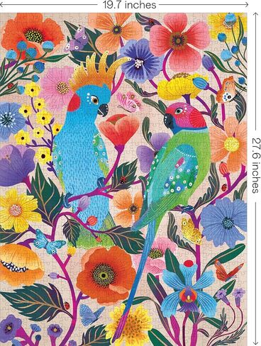 Elena Essex Puzzles for Adults 1000 Pieces - Lovebirds | Jigsaw Puzzles | 1000 Piece Puzzle for Adults | Colorful Art Butterflies and Birds Puzzle | 20x28inches in Kuwait