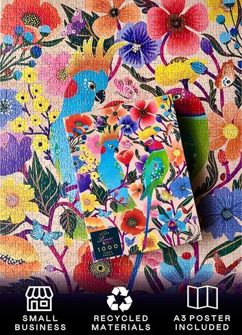 Elena Essex Puzzles for Adults 1000 Pieces - Lovebirds | Jigsaw Puzzles | 1000 Piece Puzzle for Adults | Colorful Art Butterflies and Birds Puzzle | 20x28inches in Kuwait