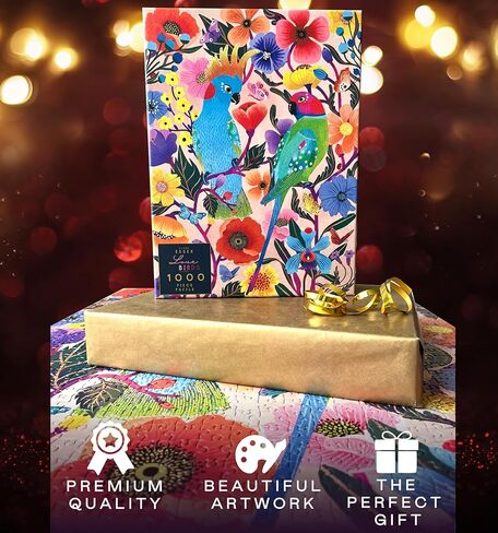 Elena Essex Puzzles for Adults 1000 Pieces - Lovebirds | Jigsaw Puzzles | 1000 Piece Puzzle for Adults | Colorful Art Butterflies and Birds Puzzle | 20x28inches in Kuwait