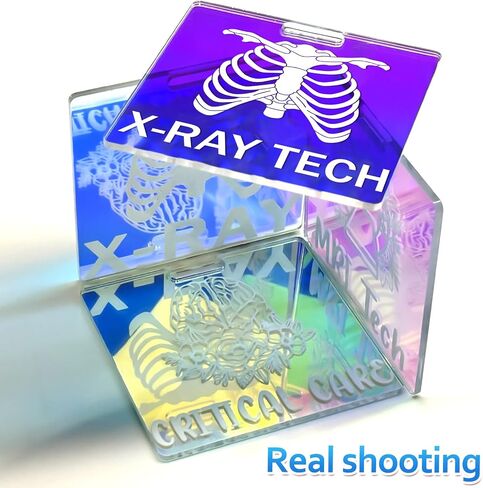 Plifal X-RAY Badge Buddy Card Holder - Nurse Nursing Accessories Laser Skeleton Print Colors Horizontal ID Identification Tags for Hospital Student Medical Work in Kuwait