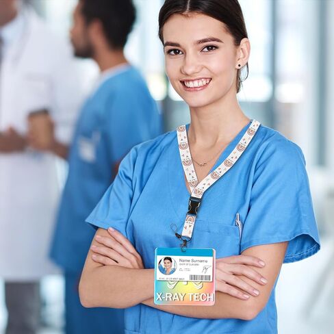 Plifal X-RAY Badge Buddy Card Holder - Nurse Nursing Accessories Laser Skeleton Print Colors Horizontal ID Identification Tags for Hospital Student Medical Work in Kuwait