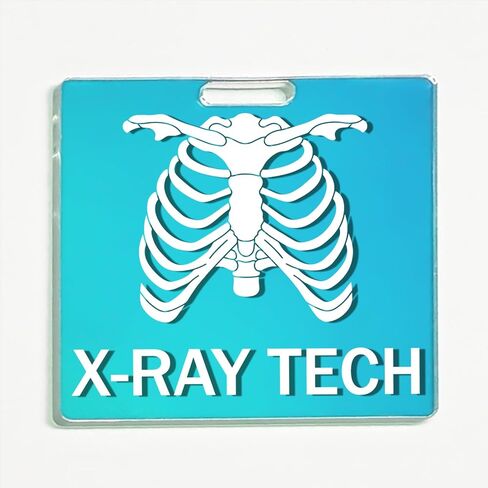 Plifal X-RAY Badge Buddy Card Holder - Nurse Nursing Accessories Laser Skeleton Print Colors Horizontal ID Identification Tags for Hospital Student Medical Work in Kuwait