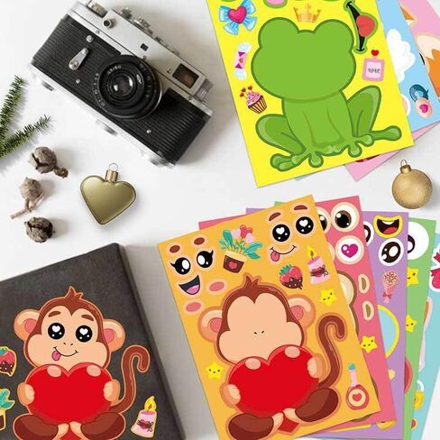St Patrick Stickers for Kids - 27 Sheets Make Your Own Shamrock Stickers for Gift Decor, Makea Animal Face Stickers for Irish Lucky Party Favors Crafts School Classroom Activity Rewards for Kids in Saudi Arabia