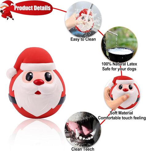 Malier 3 Pack Christmas Dog Toys, Funny Latex Dog Chew Toy, Squeaky Interactive Dog Toys for Puppy Small Medium Pets Dogs in Saudi Arabia