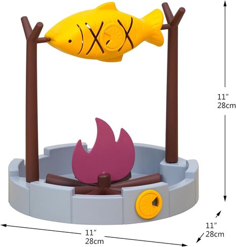 Petpals 11" High Cat Treat-Dispensing Slow Feeder, Pet Dry Food Dispenser, Pet Slow Feeding Snack Bowl, Grilled Fish Toy with a Free Pet Hair Remove Cleaning Brush (Small Bundle) in Saudi Arabia