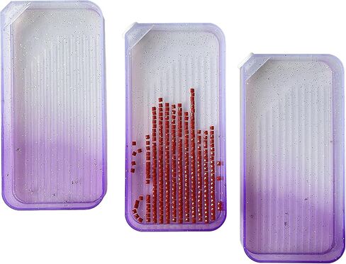 Gradient Diamond Painting Trays with Stopper, 3 Pcs Plastic Diamond Art Painting Bead Sorting Trays, Diamond Art Trays for Adults, Diamond Art Accessories and Tools (Purple) in Saudi Arabia