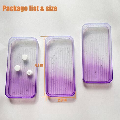 Gradient Diamond Painting Trays with Stopper, 3 Pcs Plastic Diamond Art Painting Bead Sorting Trays, Diamond Art Trays for Adults, Diamond Art Accessories and Tools (Purple) in Saudi Arabia