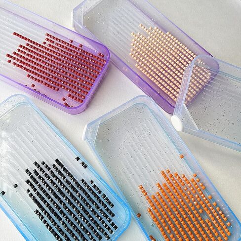 Gradient Diamond Painting Trays with Stopper, 3 Pcs Plastic Diamond Art Painting Bead Sorting Trays, Diamond Art Trays for Adults, Diamond Art Accessories and Tools (Purple) in Saudi Arabia
