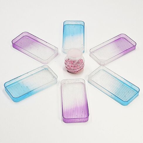 Gradient Diamond Painting Trays with Stopper, 3 Pcs Plastic Diamond Art Painting Bead Sorting Trays, Diamond Art Trays for Adults, Diamond Art Accessories and Tools (Purple) in Saudi Arabia