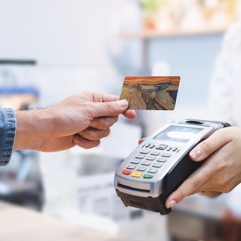 Credit Card Skin (Pack of 2!) - Matte Sleek Vinyl Material - Classic Artwork - Debit/Credit Card Sticker Cover - Card Skins with Chip - Durable & Waterproof (Scream) in Saudi Arabia
