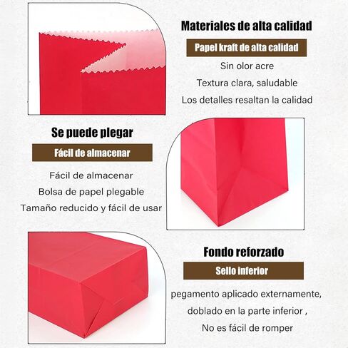 KEYYOOMY Small Paper Bags Red Party Goody Bags Party Favor Bags Paper Lunch Bags (100 CT, 3.5 X 2.4 X 7.1 In) in Saudi Arabia