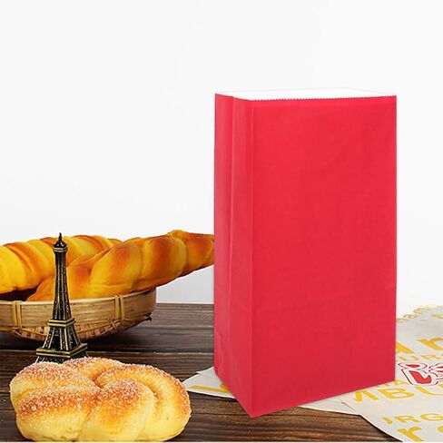 KEYYOOMY Small Paper Bags Red Party Goody Bags Party Favor Bags Paper Lunch Bags (100 CT, 3.5 X 2.4 X 7.1 In) in Saudi Arabia