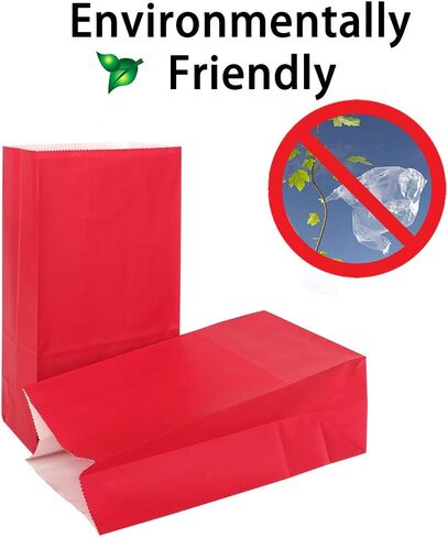 KEYYOOMY Small Paper Bags Red Party Goody Bags Party Favor Bags Paper Lunch Bags (100 CT, 3.5 X 2.4 X 7.1 In) in Saudi Arabia