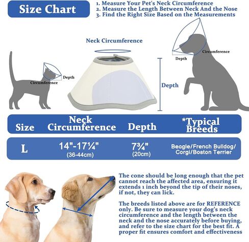 BARKLESS Soft Cones for Medium and Large Dogs After Surgery, Protective Dog Surgery Collar to Prevent Licking, Adjustable Cone of Shame Alternatives (Grey, L) in Saudi Arabia