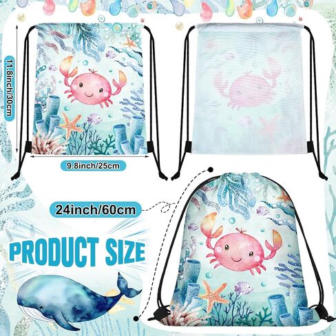 Sanwuta 18 PCS تحت حفل البحر يفضل الأكياس Goodie Ocean Gift Pags Beach Sea Animal Candy Treatpack Ramentspack for Summer Birthdy Party Decor in Kuwait