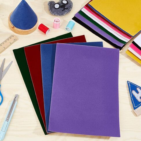 BENECREAT 18Pcs 9 Colors Self-Adhesive Velvet Flocking Liner Sheet, 11.6x7.8inch DIY Flocking Sewing Fabric for Drawer Liner, Jewelry Box, DIY Arts Decoration, 0.7mm Thick in Saudi Arabia