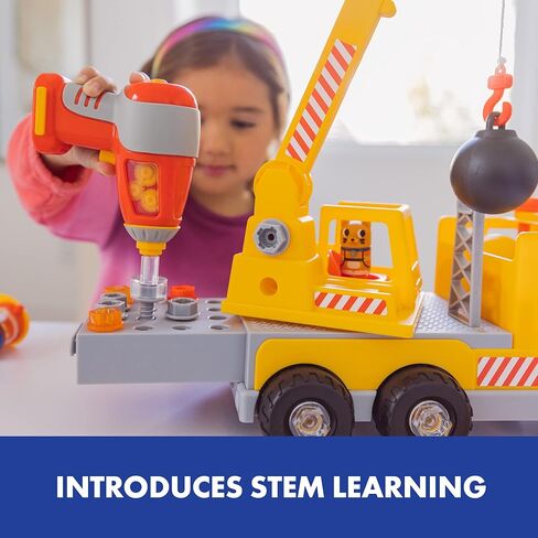 Educational Insights Design & Drill Bolt Buddies Crane Take Apart Toy with Electric Toy Drill, Preschool STEM Toy, Boys & Girls Ages 3+ in Saudi Arabia