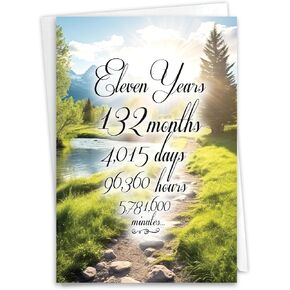 NobleWorks - 10 Year Anniversary Recovery Greeting Card (5 X 7 Inch) with Envelope - Encouragement Sobriety Milestone Birthday Notecard, Recognition Stationery - Year Time Count 10 C9087AAG