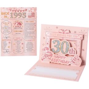 HOMANGA 18th Birthday Card, 3D Pop Up 18th Birthday Card for Girls Her, Back in 2007 Card with Envelope, 18th Birthday Gifts for Daughter, Sister (Rose Gold)