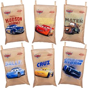 Disney Pixar Sack Race Party Games by GoSports - 6 Pack Bags for Kids - Mickey & Friends, Cars, and Roo Racers