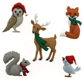 Dress It Up Woodland Holiday Pack Buttons, Varies