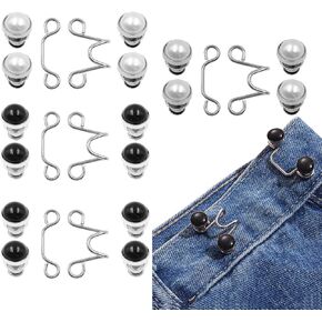 24pcs Adjustable Waist Buckle Extender, Detachable Jean Button Pins No Sewing Required Reusable Jean Buttons, Pant Waist Tightener Clip Snap for Jeans Dress Fit Instant Button for Pants, 4 Set