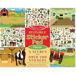 Melissa & Doug Reusable Sticker Pad: Farm - 280+ Stickers, 5 Scenes