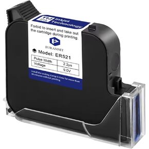 Handheld Inkjet Printer 1 in, E15-1 Portable Inkjet Printer with ER521 Black Ink Cartridge, Handheld Inkjet Printer Gun for Text QR Barcode Batch Number Logo Date Label Printer